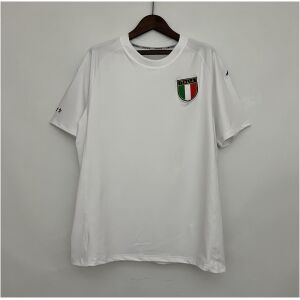 Mens Italy Retro Away Jersey 2000 front view on hanger showing crew neck and circular ITALIA chest crest