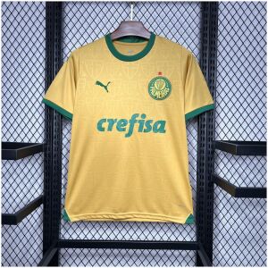 Mens Palmeiras Thirds yellow Away Jersey 2024/25 front view on display