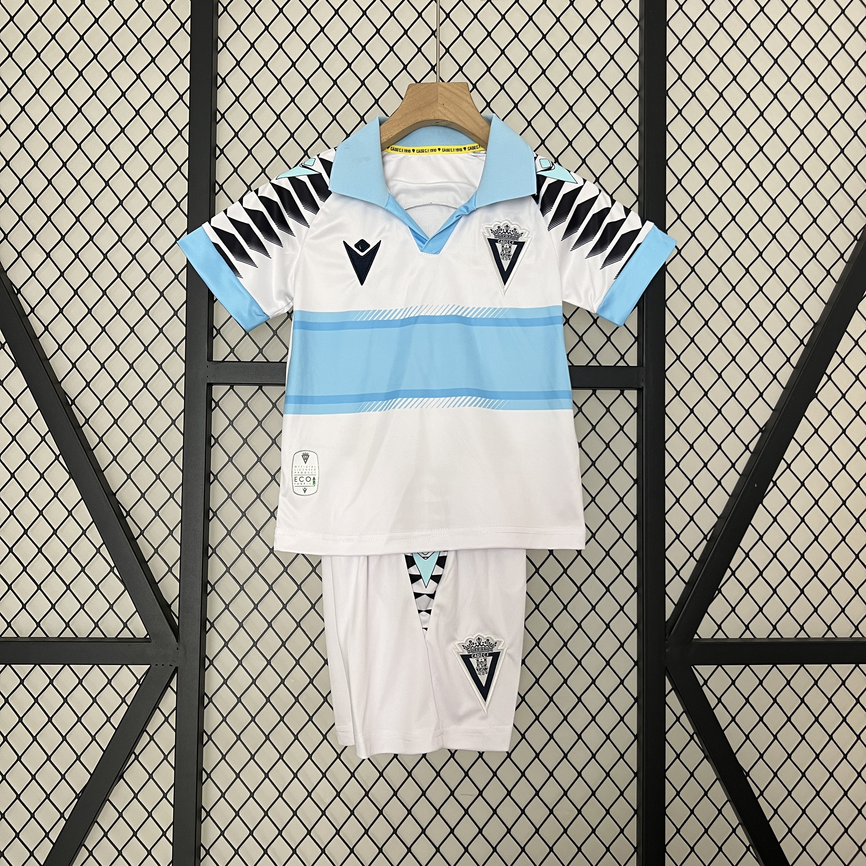 Kids Cadiz Away Kit 2024/25 Kids Cadiz Away Kit 2024/25 front view on display