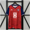 Mens Cruz Azul Third Jersey 2024/25 front view in red with train graphic