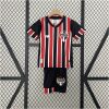 Kids Sao Paulo Away Kit 2024/25 front view with shirt and matching black shorts