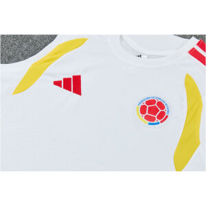 Mens Colombia World Cup White Training Kit Singlet Kits Kit 2026 rear view of shirt and shorts