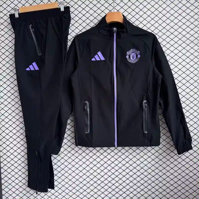 Mens Manchester United Black Windbreaker Jacket 2026/27 Mens Manchester United Black Windbreaker Jacket 2026/27