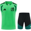Front view of the Mens Mexico Green Training Singlet Kit 2026 showing mint green tank top and black shorts