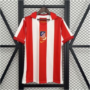 Mens Atletico Madrid Centenary Retro Home Jersey 2003/04 front view on display