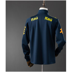 Mens World Cup Brazil Royal Blue Jacket Jersey 2022 back view detail