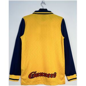 Mens Arsenal Retro Away Yellow Long Sleeve Jersey 1996/97