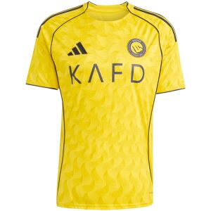 Mens Al Nassr Home Jersey 2025/26 front view displaying yellow wave jacquard texture