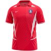 South Korea 2002 red retro home shirt with blue tiger crest front view