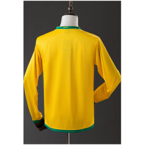 Mens World Cup Brazil Retro Long Sleeve Home Jersey 2006 back view detail