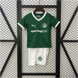 Kids Palmeiras Home Kit 2025/26 front view on display