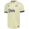 Mens Everton 2025/26 away jersey in pastel yellow with navy trim front view