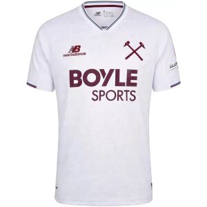 Mens West Ham United Away Jersey 2026/27 white shirt with claret and blue collar front view