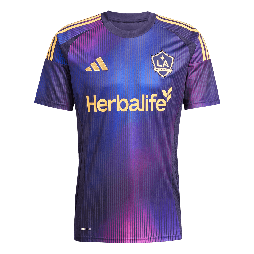 Mens LA Galaxy Away Jersey 2025 Mens LA Galaxy Away Jersey 2025 front view in navy with yellow accents