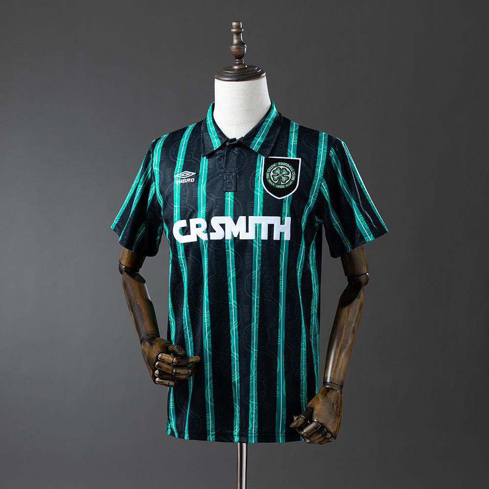 Mens Celtics Retro Away Jersey 1992/93 Mens Celtics Retro Away Jersey 1992/93 front view in black and teal