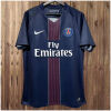 Mens PSG Retro Home Jersey 2016/17 on hanger showing dark navy body and red micro-pinstripe center stripe