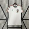Mens Mexico White Retro Special Edition Jersey 2025 on hanger showing white body and tricolor ribbon trims