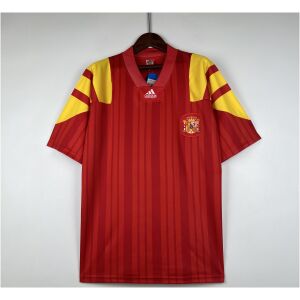 Mens Spain Retro Home Jersey 1992 front view on hanger