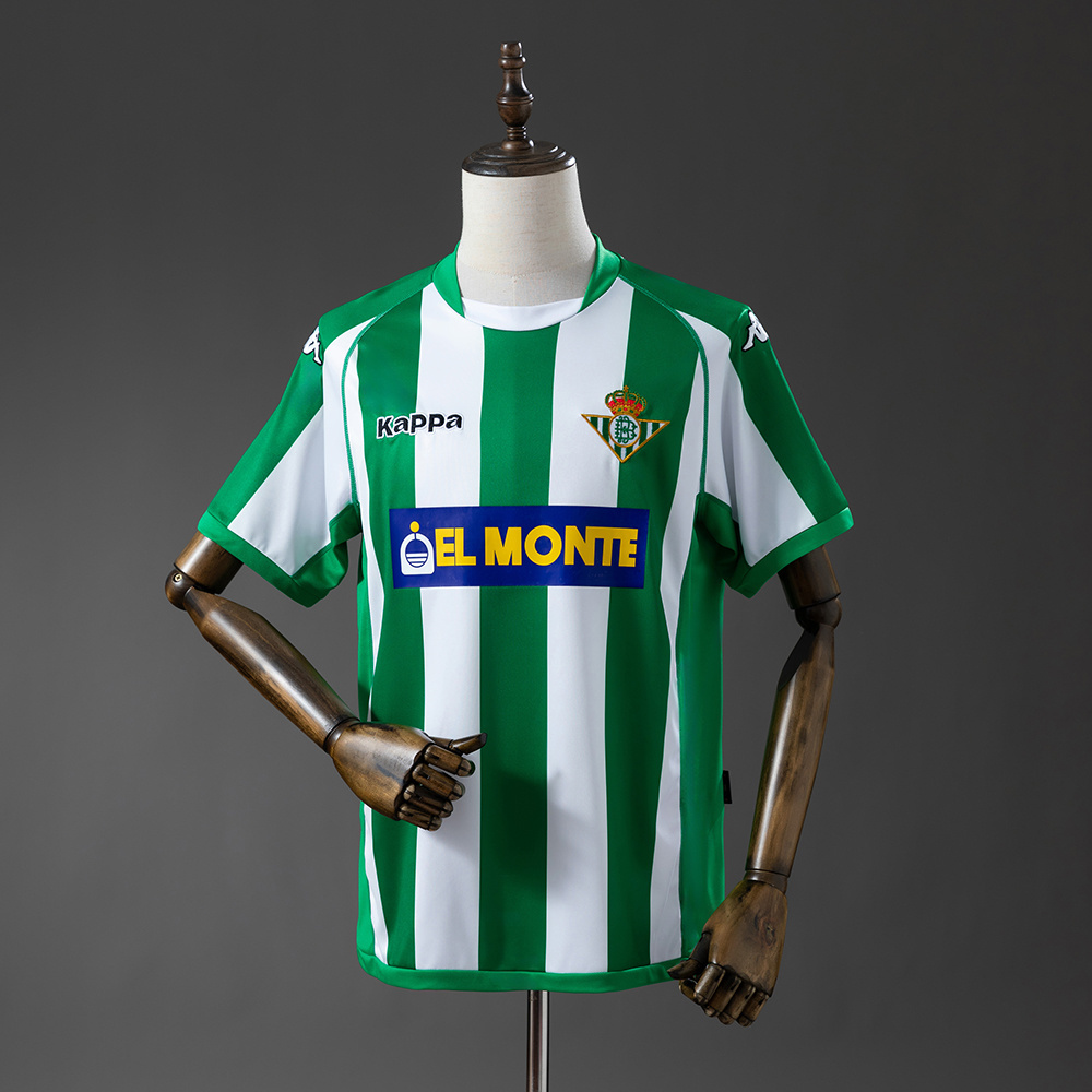 Mens Real Betis Retro Home Jersey 2001/02 Mens Real Betis Retro Home Jersey 2001/02 front view on display