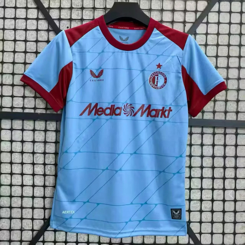 Mens Feyenoord Away Jersey 2025/26 Mens Feyenoord Away Jersey 2025/26 front view on display
