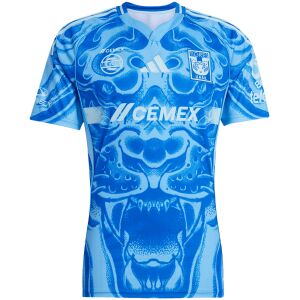 Mens Tigres UANL Away Jersey 2025/26 Mens Tigres UANL Away Jersey 2025/26 front view with cyan tiger graphic
