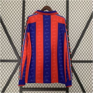 Mens Barcelona Retro Long Sleeve Home Jersey 1996/97 rear view showing matching team styling