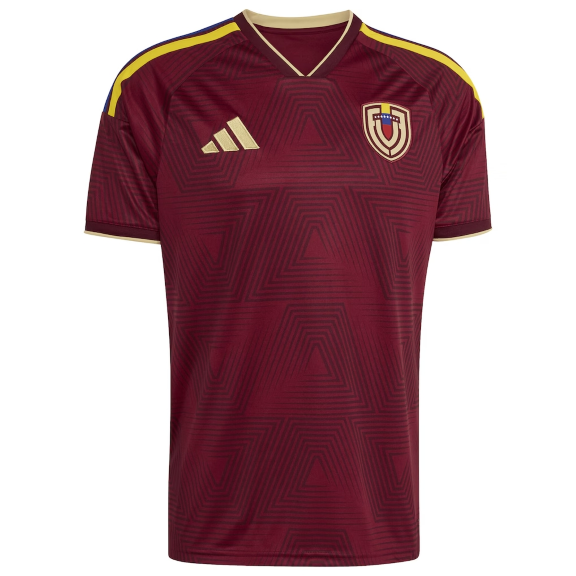 Mens Venezuela Home Jersey 2026 Mens Venezuela home jersey 2026 with maroon chevron print front view