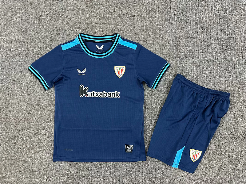 Kids Athletic Bilbao Away Kit 2025/26 Kids Athletic Bilbao Away Kit 2025/26 front view on display