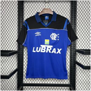 Mens Flamengo Blue Uniform Retro Goalkeeper Jersey 1999/00 front view on display