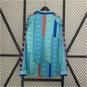 Mens Barcelona Retro Long Sleeve Away Jersey 1996/97 rear view showing matching team styling