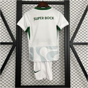 Kids Sporting Lisbon Third Kit 2025/26 rear view of shirt and shorts