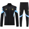 Mens Argentina black Training Kit Suit 2025 showing black track jacket with sky blue panels and pants