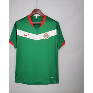 Mens World Cup Mexico Retro Home Jersey 2006 on mannequin showing emerald green base and chevron