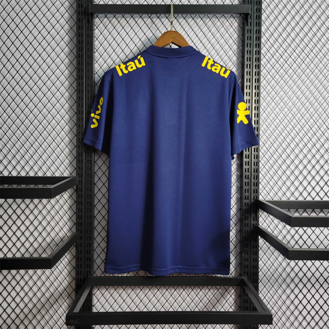 Mens World Cup Brazil Low Neck Royal Blue Polo 2022 Mens World Cup Brazil Low Neck Royal Blue Polo 2022 back view detail