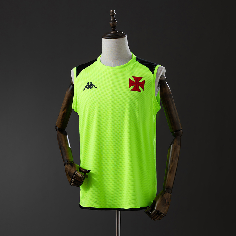 Mens Vasco da Gama fluorescent green Training Kit Suit 2025/26 Mens Vasco da Gama fluorescent green Training Kit Singlet Kits Suit 2025/26 front view on display