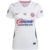 Women's Chivas Away Jersey 2026/27 white tailored shirt front view with full-colour club crest and Caliente sponsor