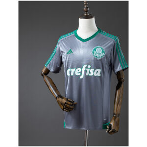 Mens Palmeiras Champions Commemorative Edition Silver Retro Jersey 2016/17 front view on display