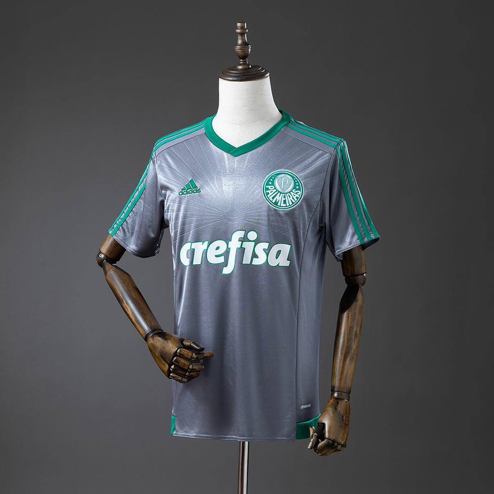 Mens Palmeiras Champions Commemorative Edition Silver Retro Jersey 2016/17 Mens Palmeiras Champions Commemorative Edition Silver Retro Jersey 2016/17 front view on display