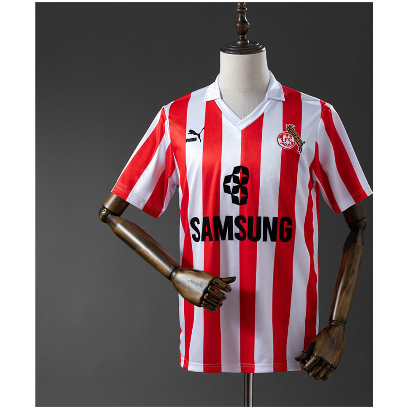 Mens FC Koln Retro Third Jersey 1988/89 Mens FC Koln Retro Third Jersey 1988/89 front view on display