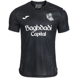 Mens Real Sociedad Away Jersey 2026/27 Mens Real Sociedad Away Jersey 2026/27 black embossed textured shirt front view