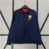 Dark navy reversible Barcelona windbreaker with chest crest and Nike swoosh front view