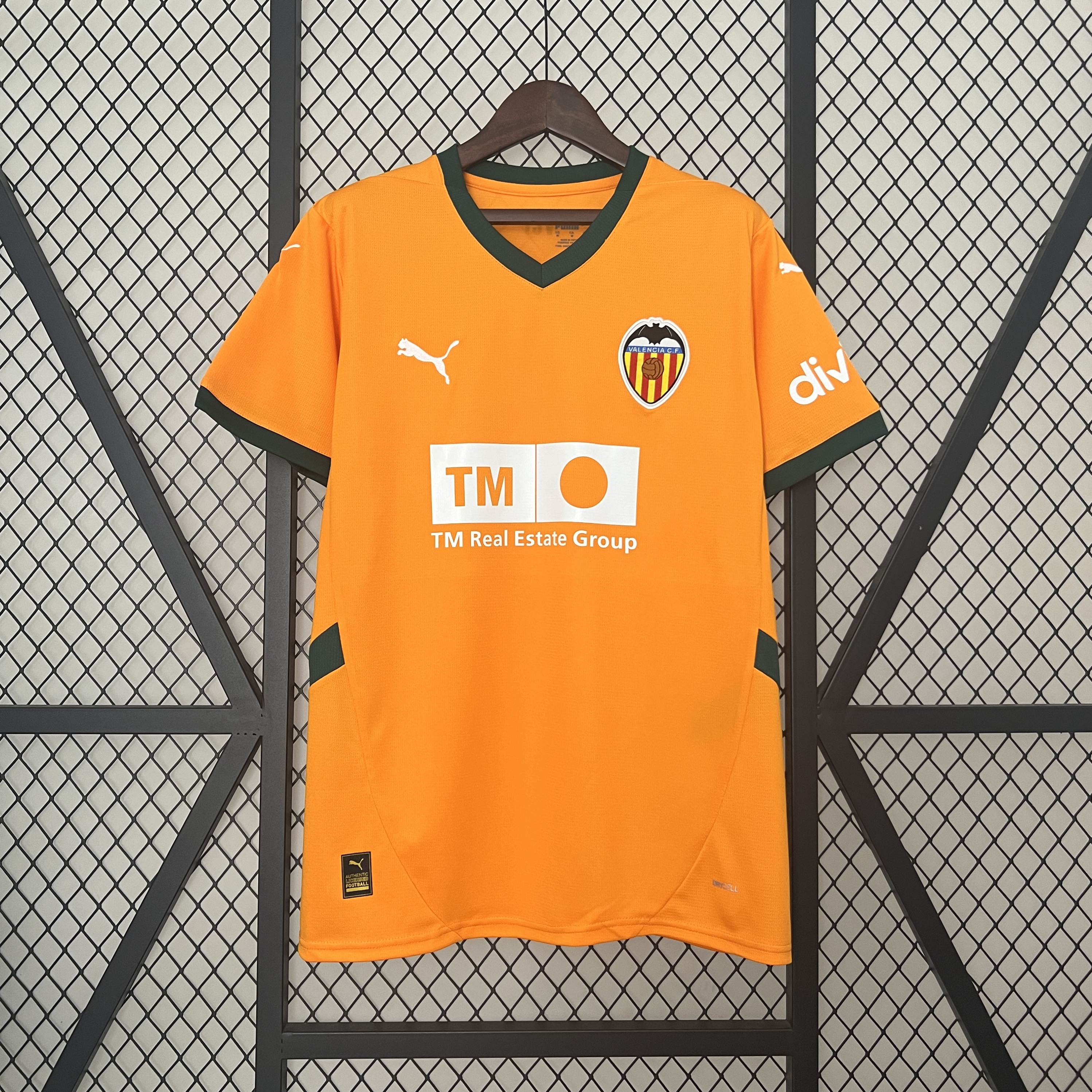 Mens Valencia yellow Third Jersey 2024/25 Mens Valencia yellow Third Jersey 2024/25 front view on display