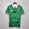 Mens World Cup Mexico Retro Home Jersey 1998 on mannequin showing green base and Aztec Sun Stone