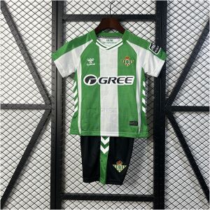 Kids Real Betis Home Kit 2025/26 front view on display