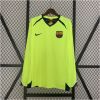 Neon yellow-green Barcelona retro long sleeve away jersey 2005/06 front view