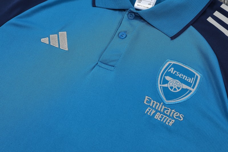 Mens Arsenal Blue Polo Training Shirt + Long Pants Tracksuit 2026/27 Mens Arsenal Blue Polo Training Shirt + Long Pants Tracksuit 2026/27