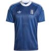Mens Greece World Cup Away Jersey 2026 royal blue shirt front view with white V-neck