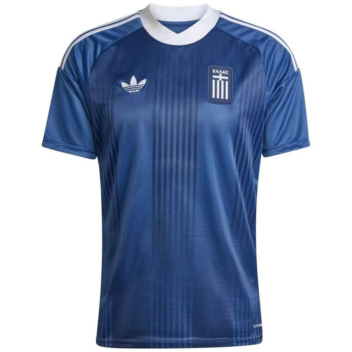 Mens Greece World Cup Away Jersey 2026 Mens Greece World Cup Away Jersey 2026 royal blue shirt front view with white V-neck