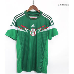 Mens Mexico World Cup Retro Home Jersey 2014 green shirt front view