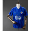 Mens Leicester City Retro Home Jersey 2016/17 on mannequin showing royal blue body with polo collar and KING POWER logo